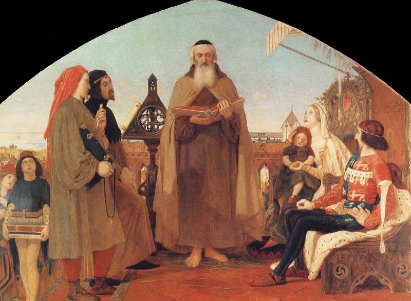 Ford Madox Brown Wycliffe Reading his translation of the Bible to John of Gaunt Sweden oil painting art